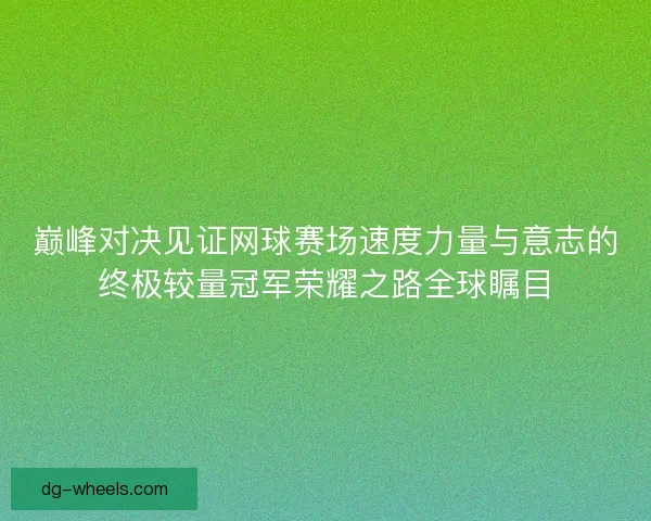 巅峰对决见证网球赛场速度力量与意志的终极较量冠军荣耀之路全球瞩目